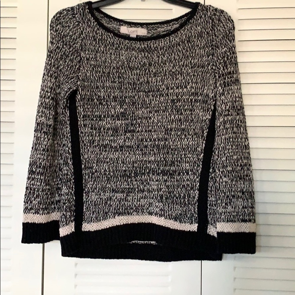 Like New Loft XXSP Black/Cream Sweater